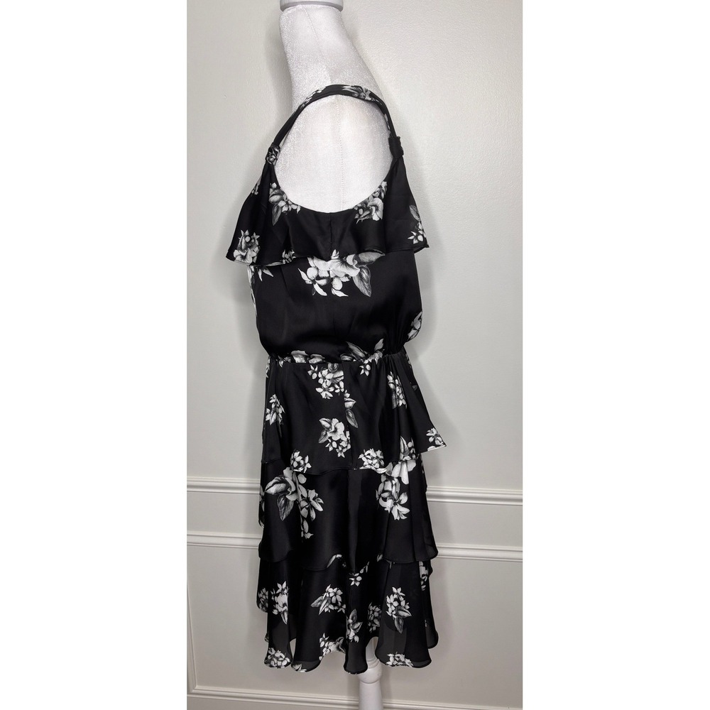 White House Black Market Floral Tiered Ruffle Dress‎ Size 8 Special Occasion - Picture 2 of 8